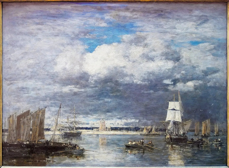 Camaretin satama myrskyisässä taivaassa - Eugène Boudin