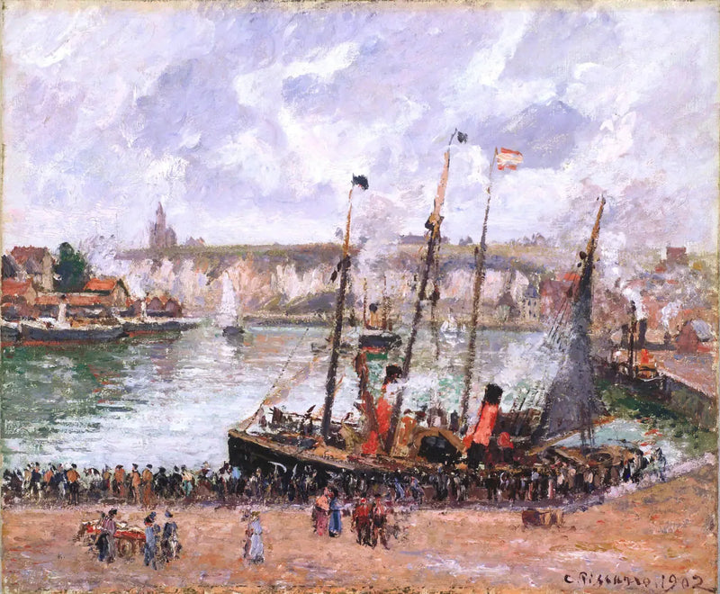 Dieppen satama - Camille Pissarro