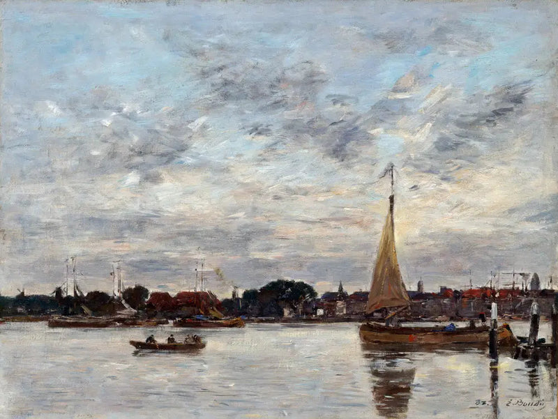 Dordrechtin satama - Eugène Boudin