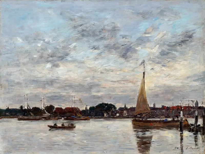 Dordrechtin satama - Eugène Boudin