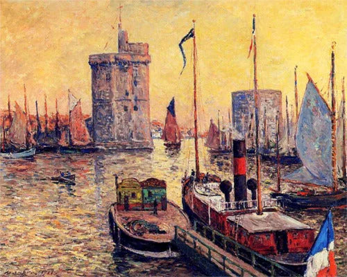 La Rochellein satama auringonlaskussa - Maxime Maufra