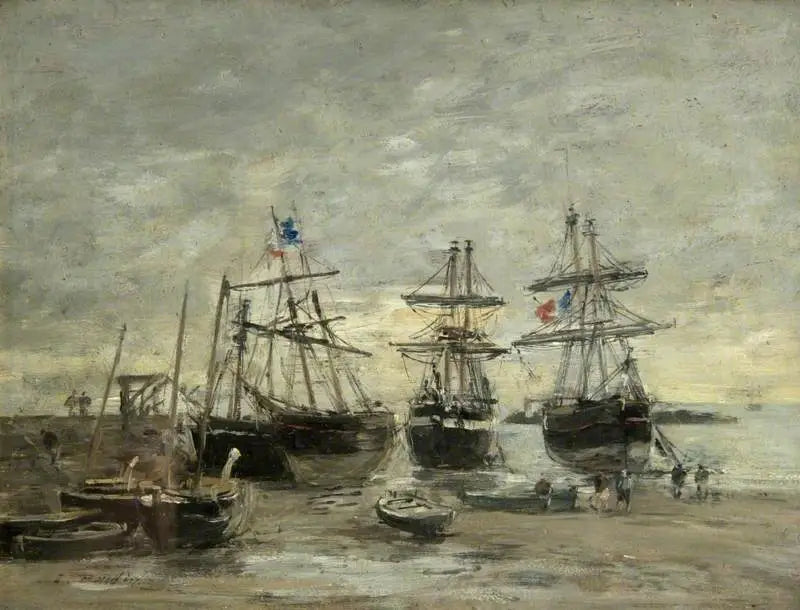 Portrieuxin satama matalassa vedessä - Eugène Boudin
