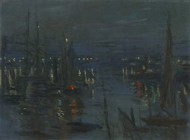 Le Havren satama, yövaikutelma - Claude Monet