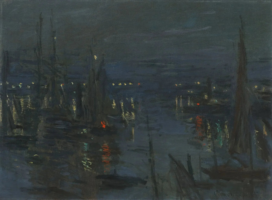 Le Havren satama, yövaikutelma - Claude Monet