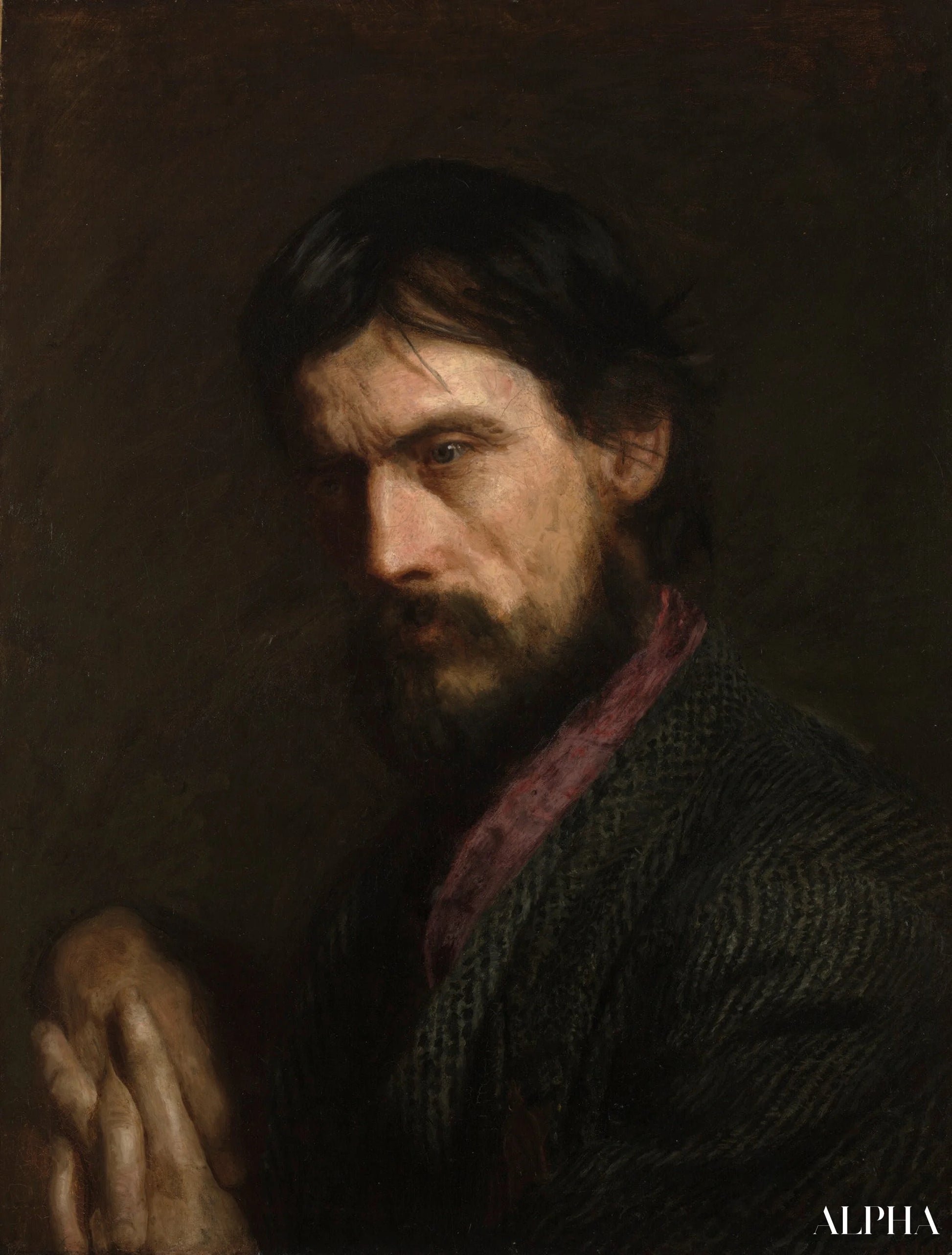 George Reynoldsin entisen sotilaan muotokuva - Thomas Eakins - Korkealaatuiset taulujen ja maalauksien reproduktiot