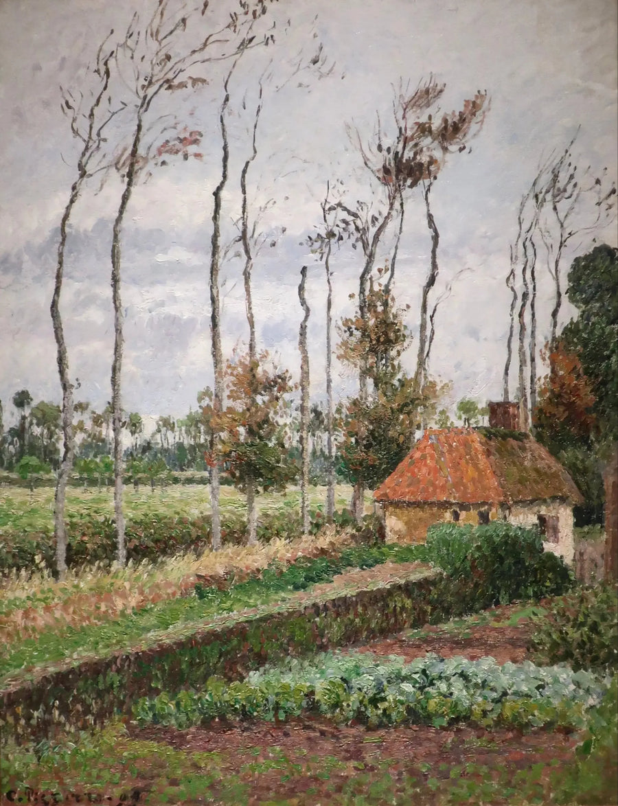 Angon kartanon kasvimaa, Varangeville, harmaa sää - Camille Pissarro