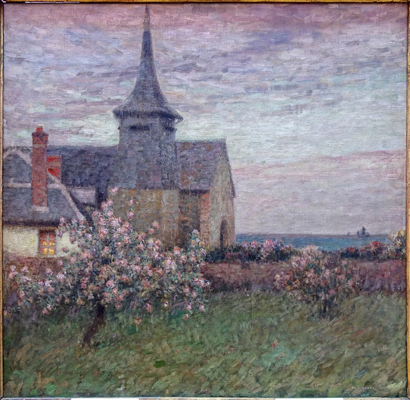 Gerberoyn pappila ja kirkko - Henri Le Sidaner