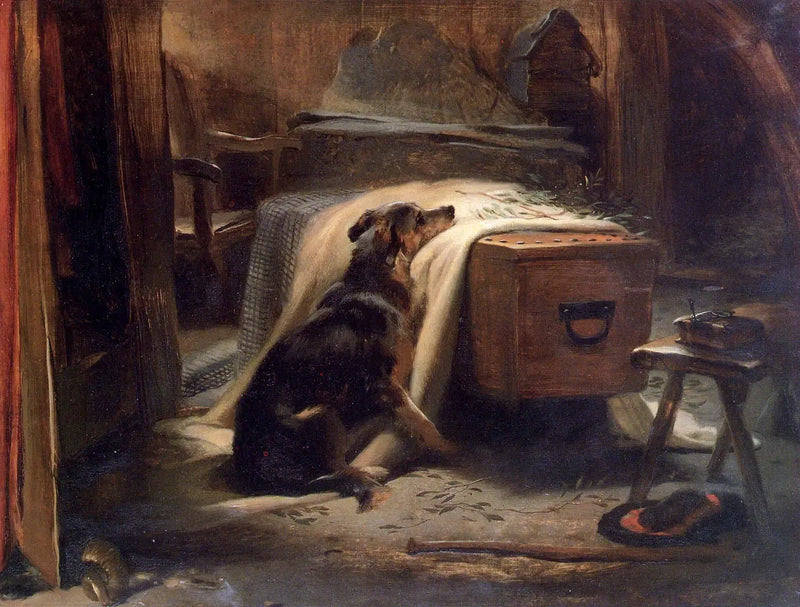 Vanhan paimenen pääpitävä itkevä - Edwin Henry Landseer