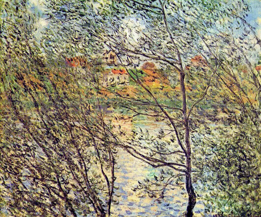 Kevät oksien läpi - Claude Monet