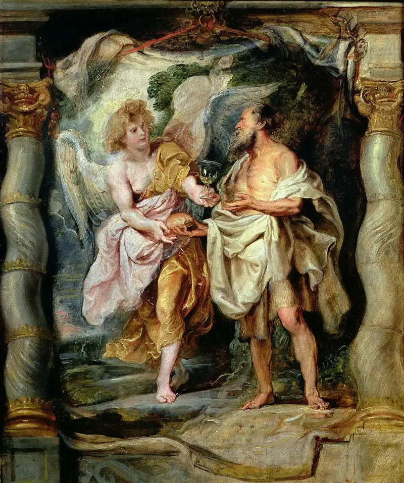 Profeetta Elia, jonka ravitsi enkeli - Peter Paul Rubens