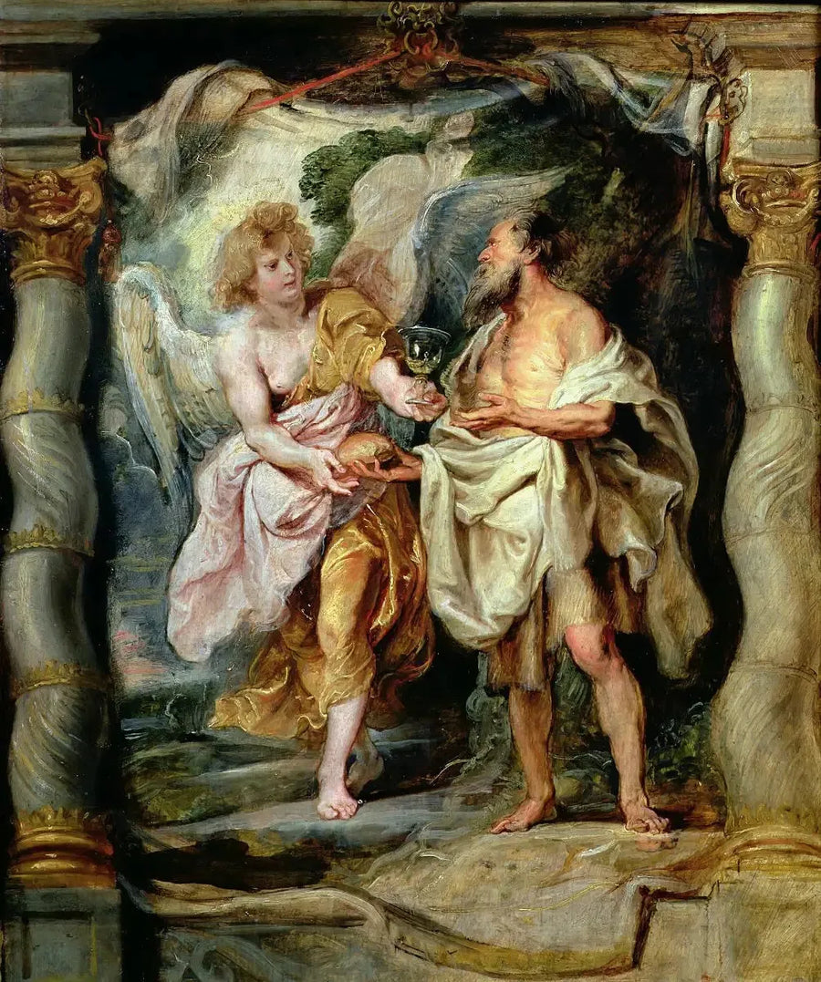 Profeetta Elia, jonka ravitsi enkeli - Peter Paul Rubens