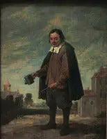 Le Queteur avec une crécelle à la main - David Teniers nuorempi