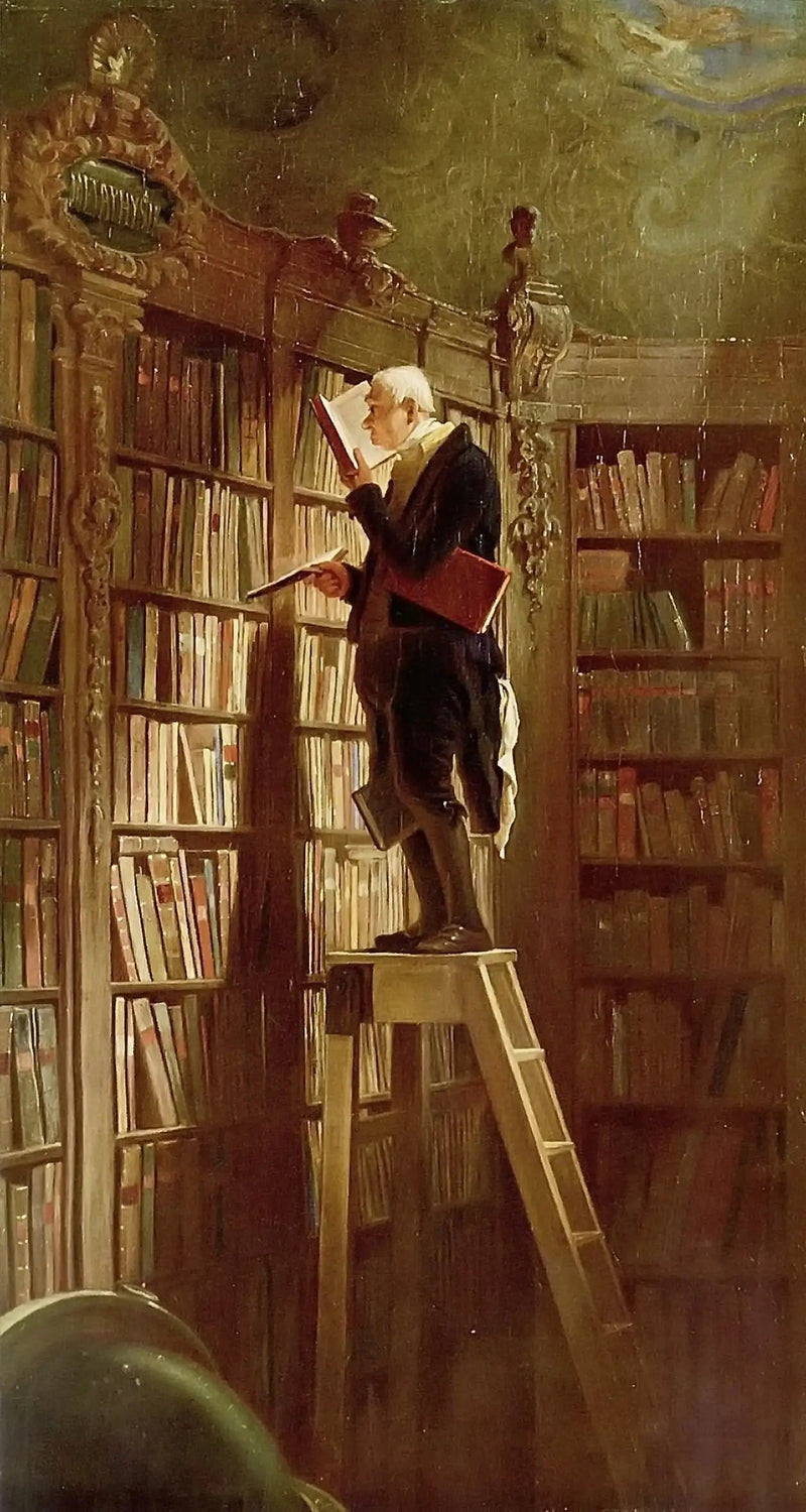 Kirjaston rotta, yksityiskohta - Carl Spitzweg