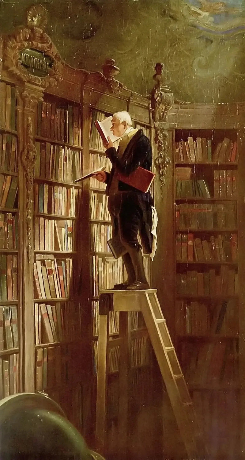 Kirjaston rotta, yksityiskohta - Carl Spitzweg