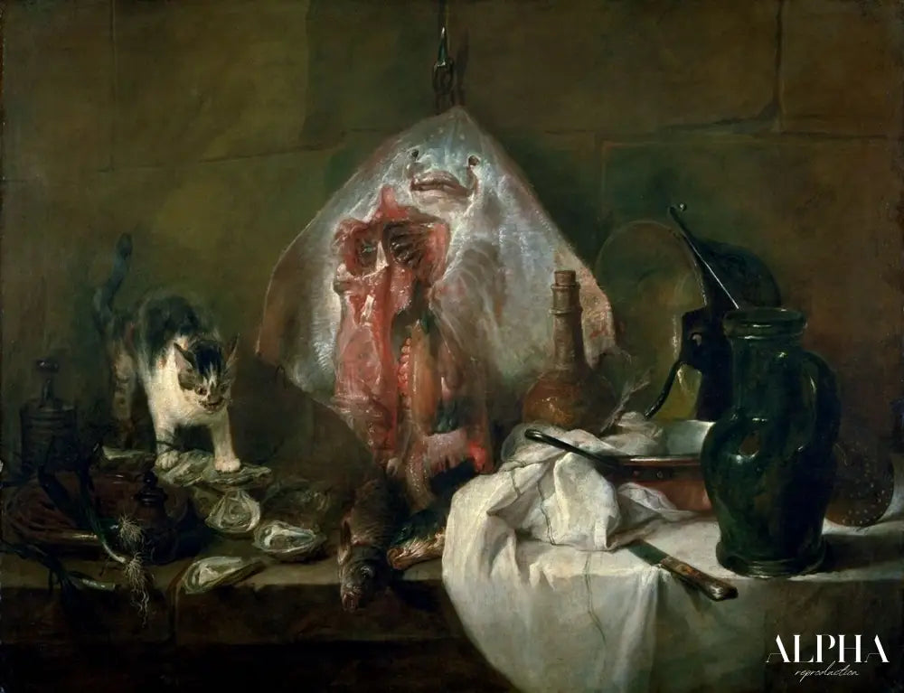 Le rayon ou, l'intérieur de la cuisine - Jean Siméon Chardin - Reproductions de tableaux et peintures haut de gamme