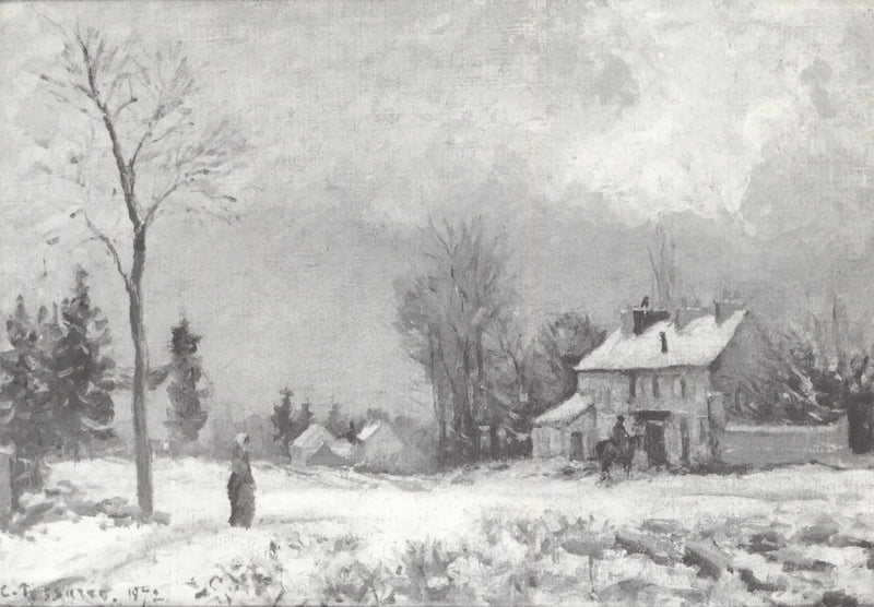 Postiasema, Versaillesin tie, Louveciennes, lumi - Camille Pissarro