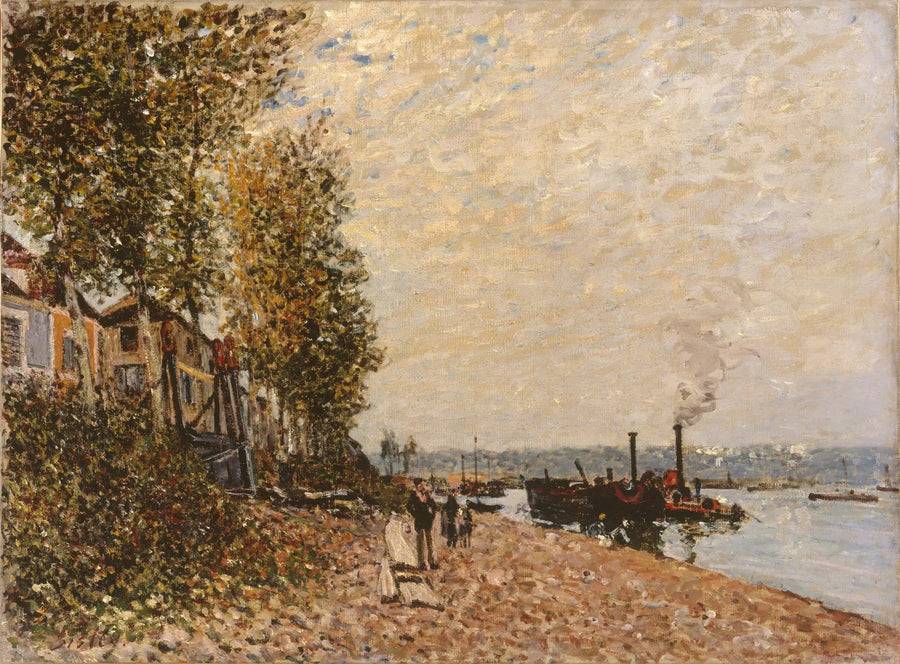 Loingilla oleva veturi, Saint-Mammès - Alfred Sisley