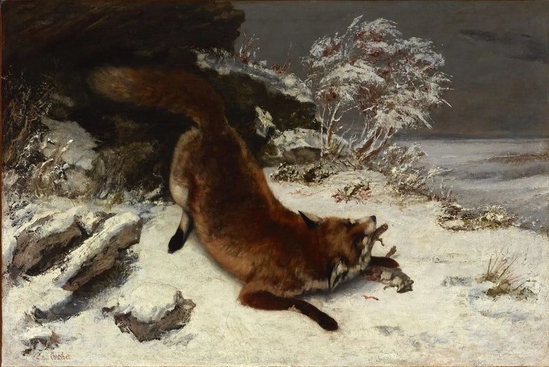 Kettu lumessa - Gustave Courbet