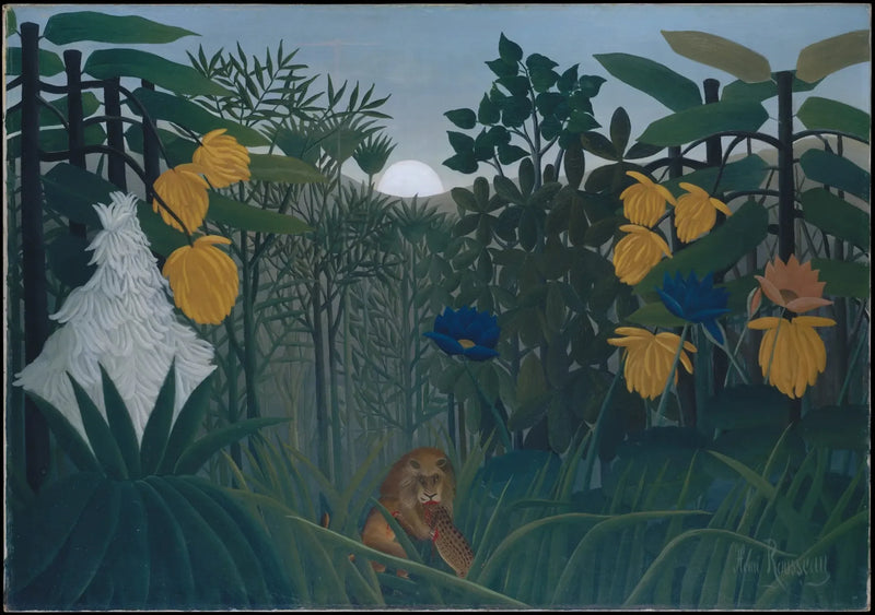 Leijonan ateria - Henri Rousseau