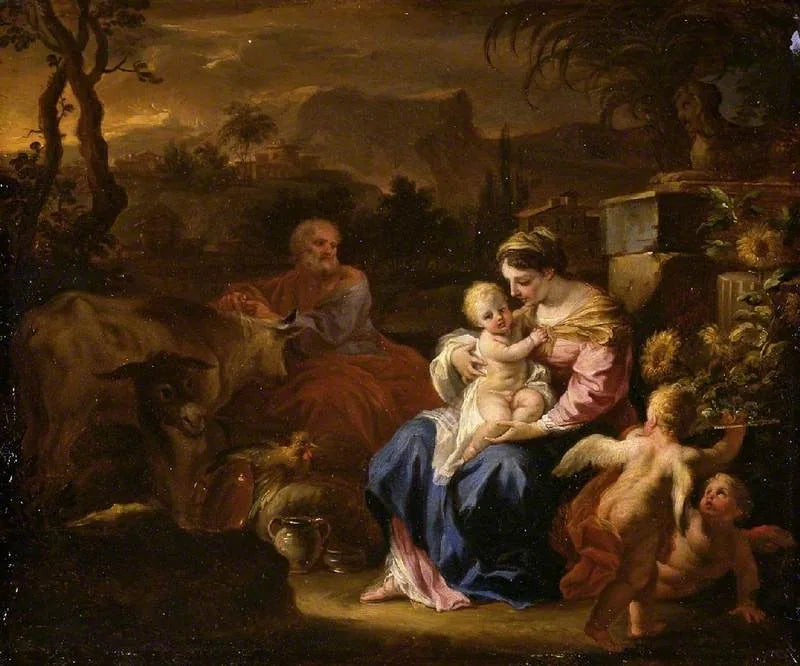Lepo Egyptiin pakomatkan aikana - Francesco Solimena