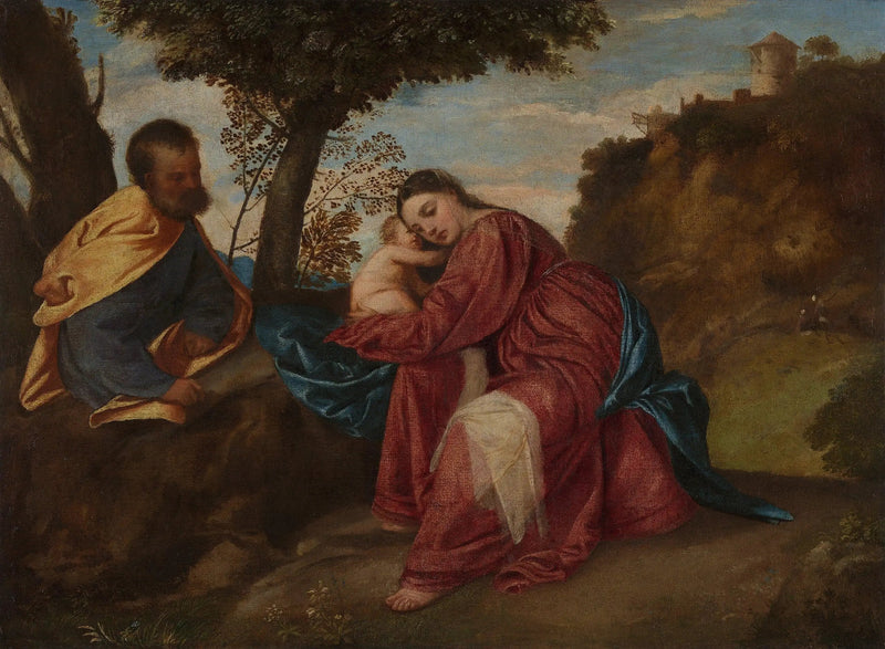 Lepo Egyptin pakomatkan aikana - Titian