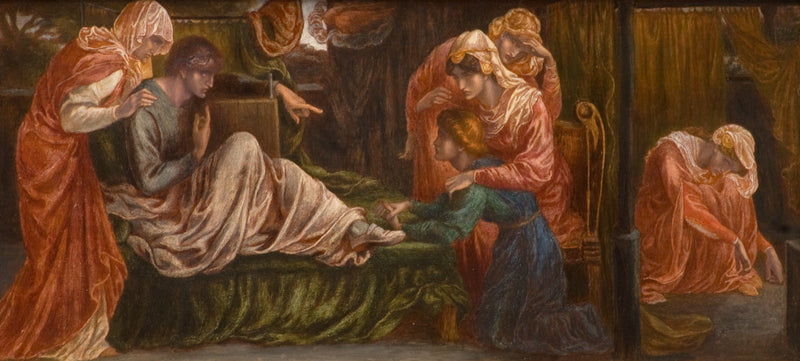 Dante Gabriel Rossetti unelman kuoleman päivänä Béatriceistä (esipala, oikeanpuoleinen paneeli)