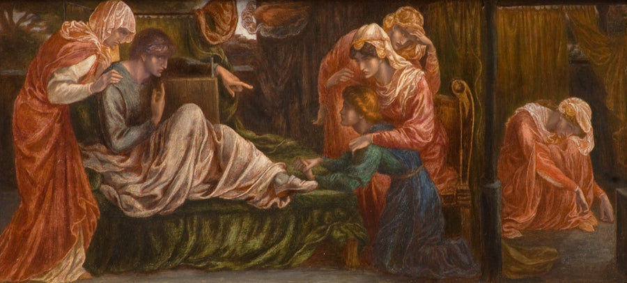 Dante Gabriel Rossetti unelman kuoleman päivänä Béatriceistä (esipala, oikeanpuoleinen paneeli)