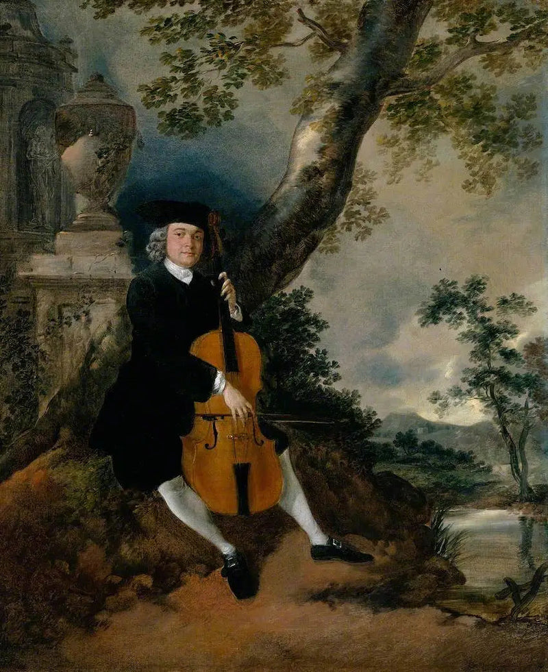 Reverend John Chafy soittamassa sellokielistä maisemassa - Thomas Gainsborough