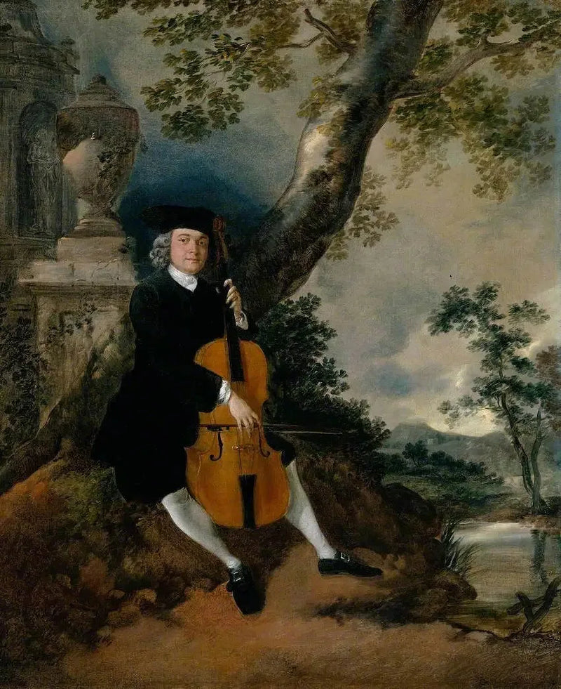 Reverend John Chafy soittamassa sellokielistä maisemassa - Thomas Gainsborough