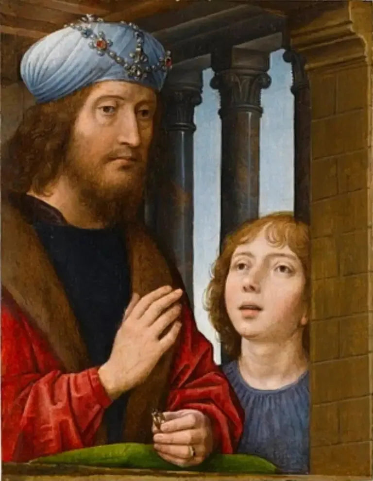 Daavidin kuningas ja poika - Hans Memling