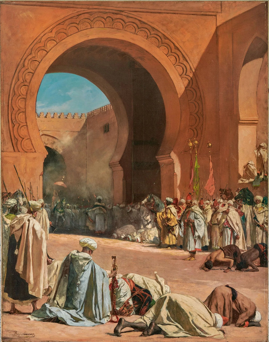 Le roi du Maroc part à la rencontre d'un ambassadeur européen - Jean-Joseph Benjamin-Constant image 1 reproduction artisanale de tableau