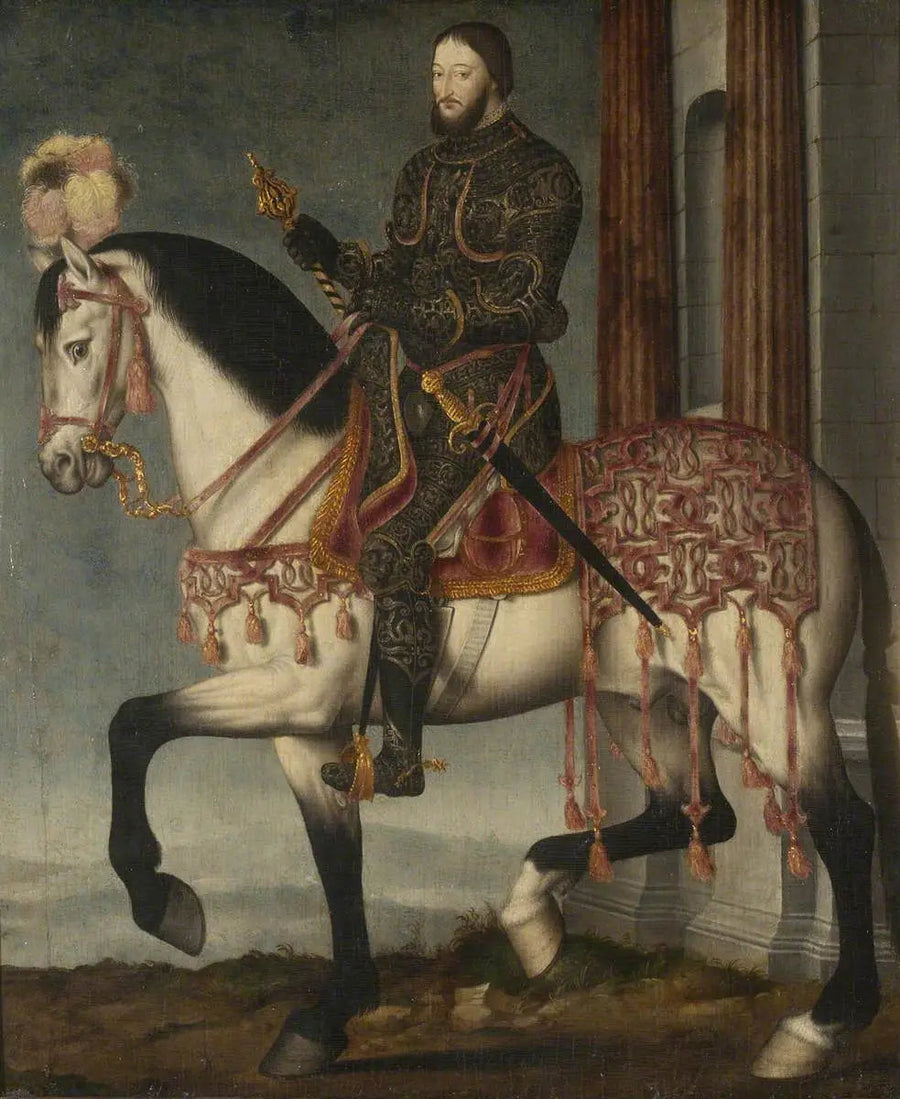 Ranskan kuningas Frans I, ratsastamassa - François Clouet