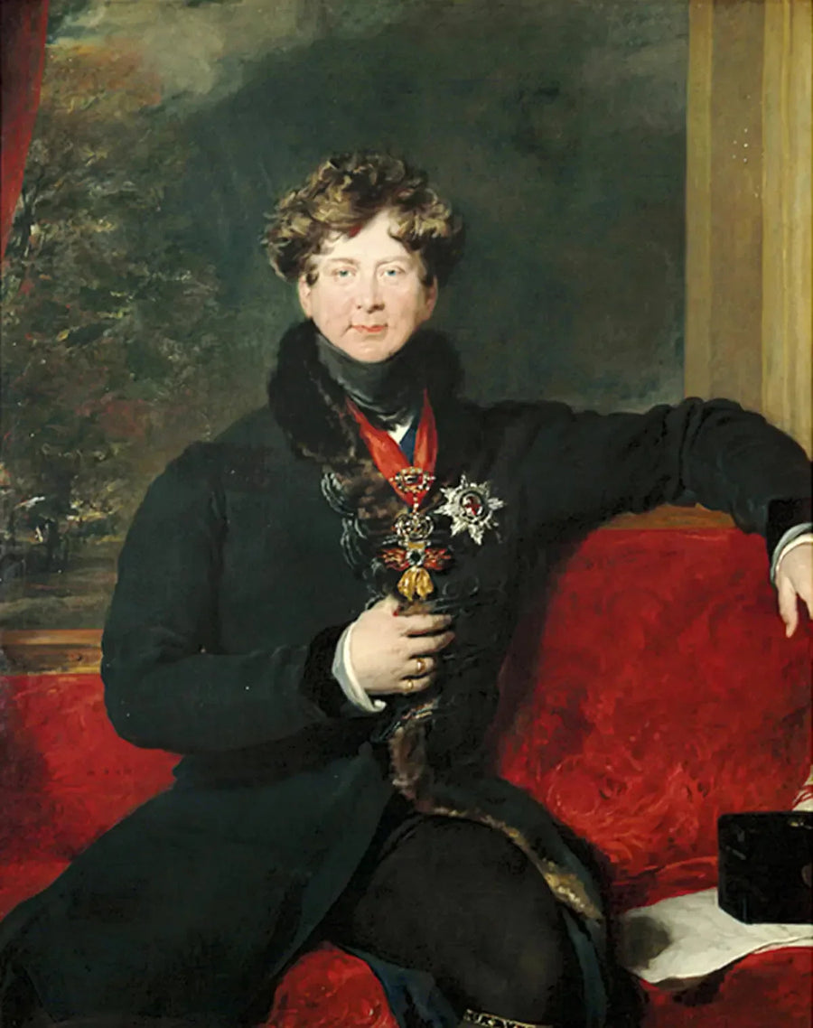 Kuningas Yrjö IV istuu, aamupuvussa - Thomas Lawrence