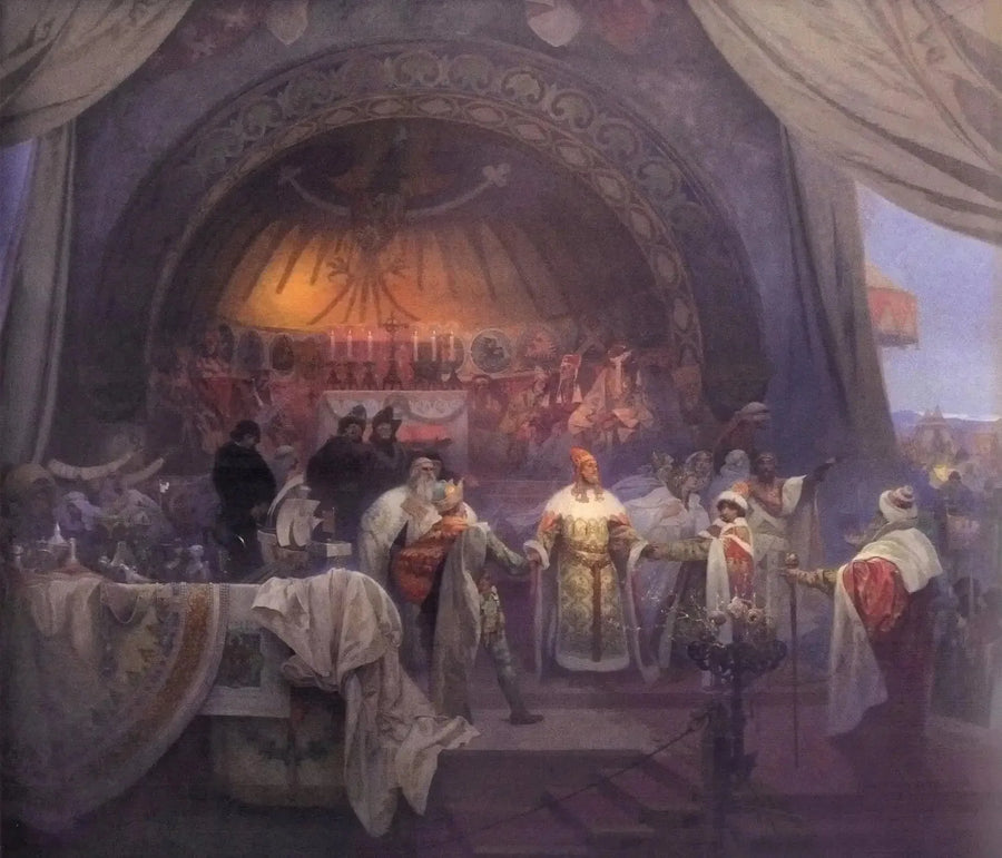 Kuninkaan Premysl Ottokar II Böömissä - Alphonse Mucha