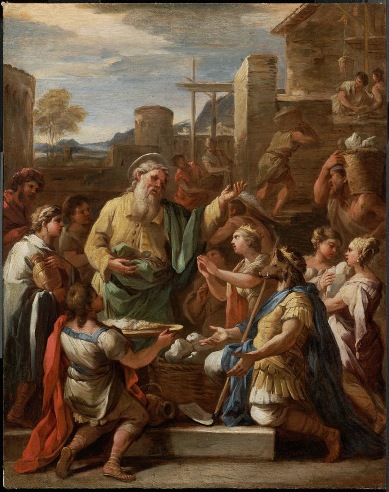 Kuningas Tiridate Pyhä Gregorius Armenialainen edessään - Luca Giordano
