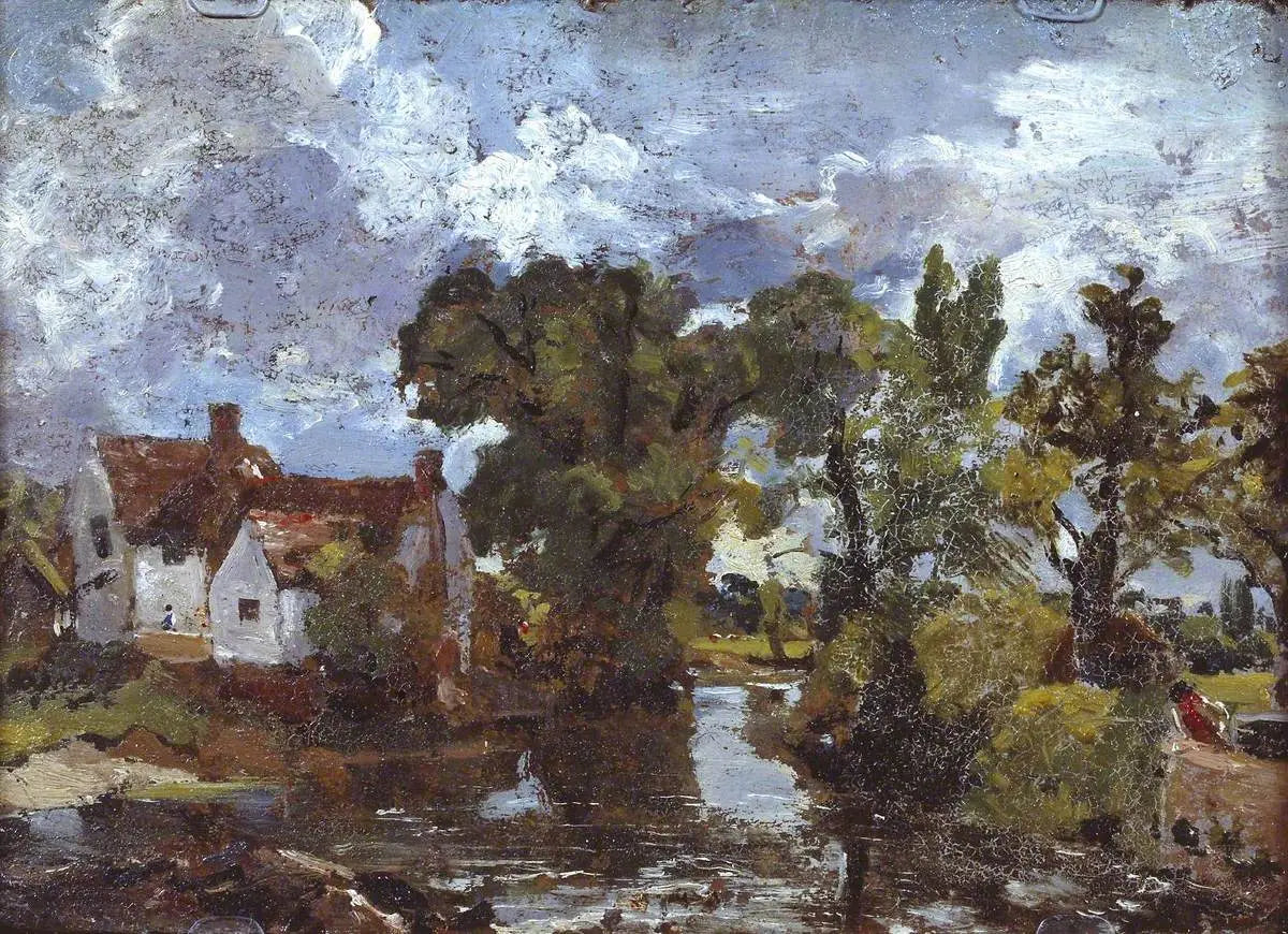 Le ruisseau du moulin. Verso : Scène nocturne avec pont - John Constable image 1 tableau peint à l’huile sur toile