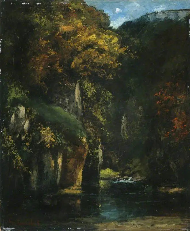 Pimeän kaivon puro - Gustave Courbet