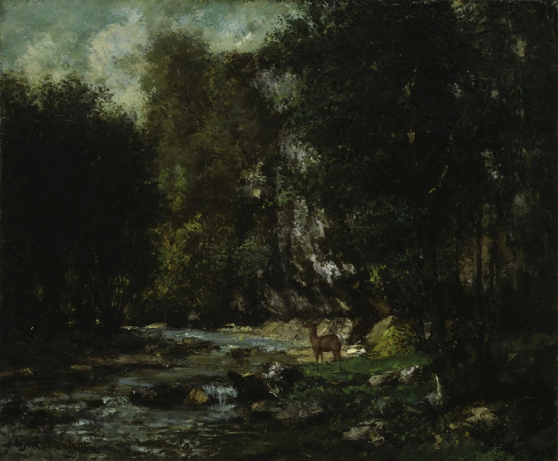 Pimeän kaivon puro - Gustave Courbet
