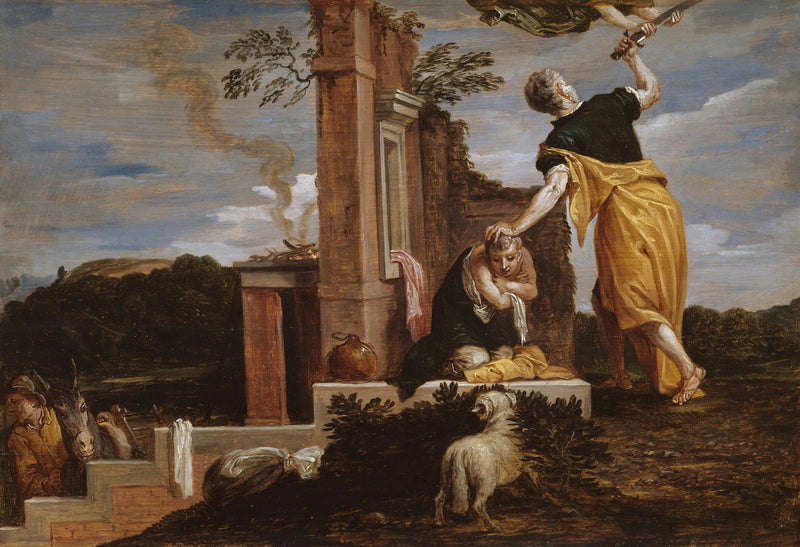 Aabrahamin uhrileipaus Iisakille - David Teniers nuorempi