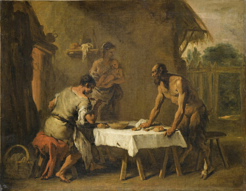 Satyri ja maanviljelijä - Sebastiano Ricci