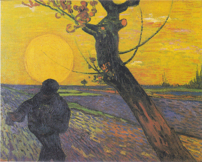 Aurinko laskevan viljelijän - Vincent van Gogh
