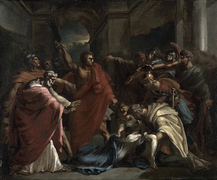 Brutus'n vala Lucretian kuoleman jälkeen - Théodore Géricault