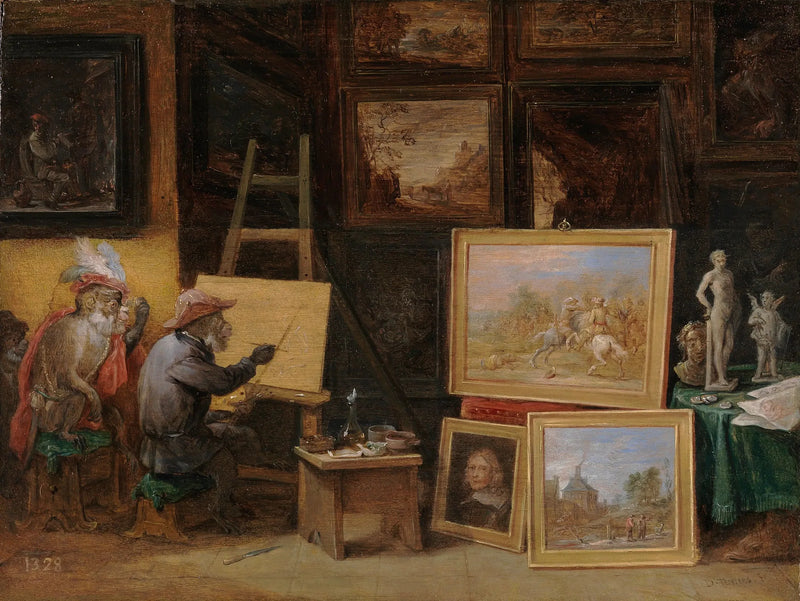 Maalaava apina - David Teniers nuorempi