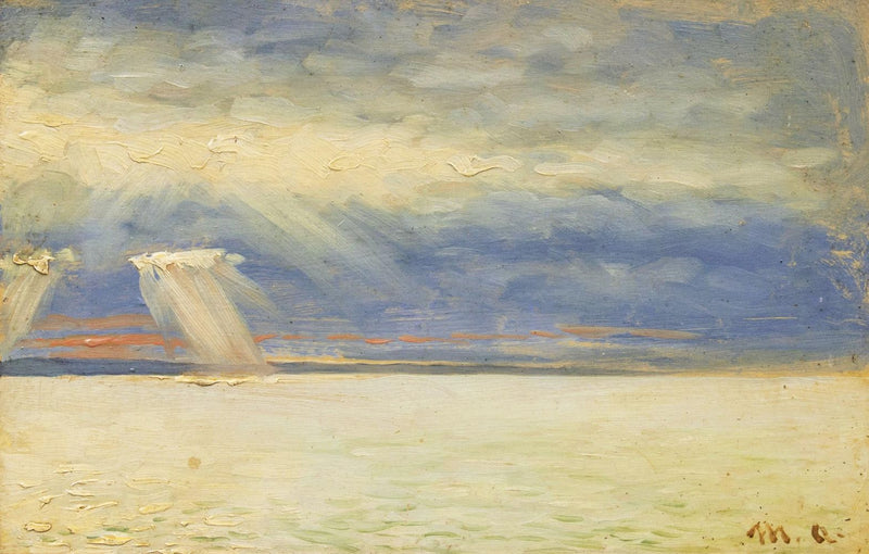 Aurinko pilkistää pilvien välistä. - Michael Peter Ancher