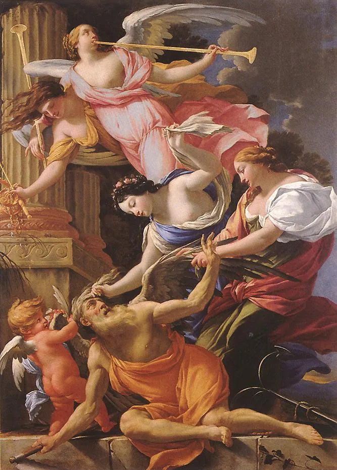 Voitetun ajan kuva, jonka ovat voittaneet rakkaus, toivo ja maine - Simon Vouet