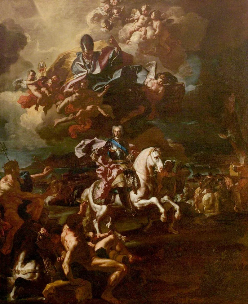 Kuningas Charles III:n voitto Gaetan istuimella - Francesco Solimena