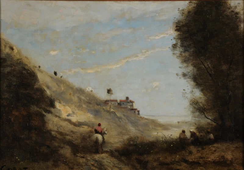 Vallon ratsastajan kanssa - Jean-Baptiste Camille Corot