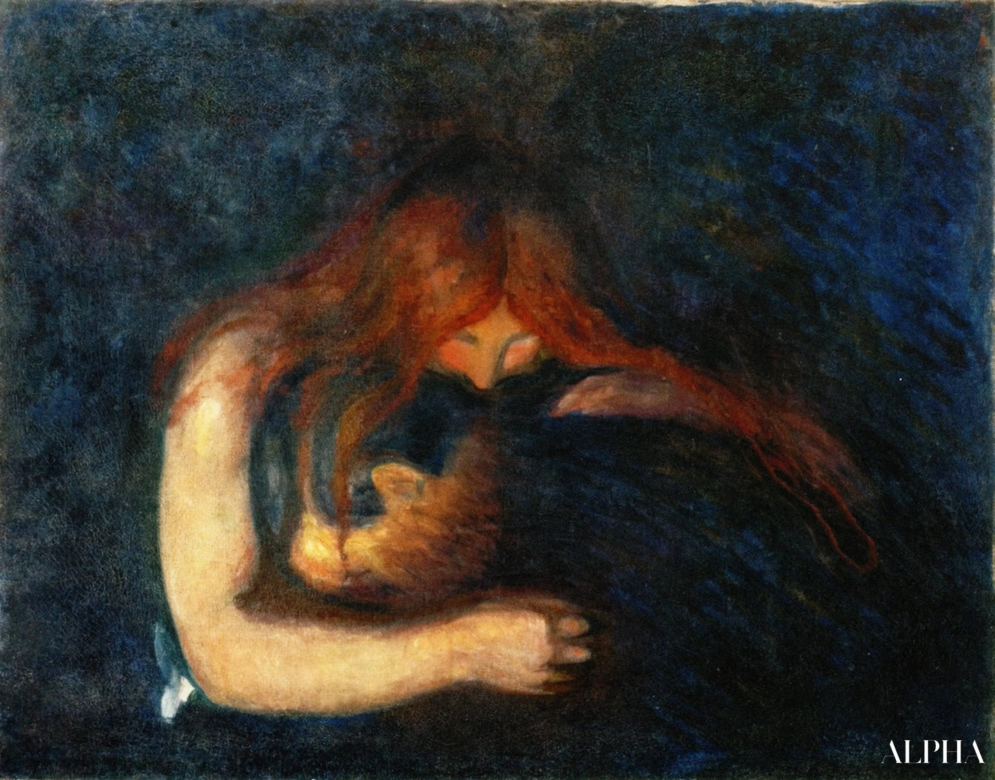 Vampyyri - Edvard Munch - Korkealaatuiset taulujen ja maalauksien reproduktiot