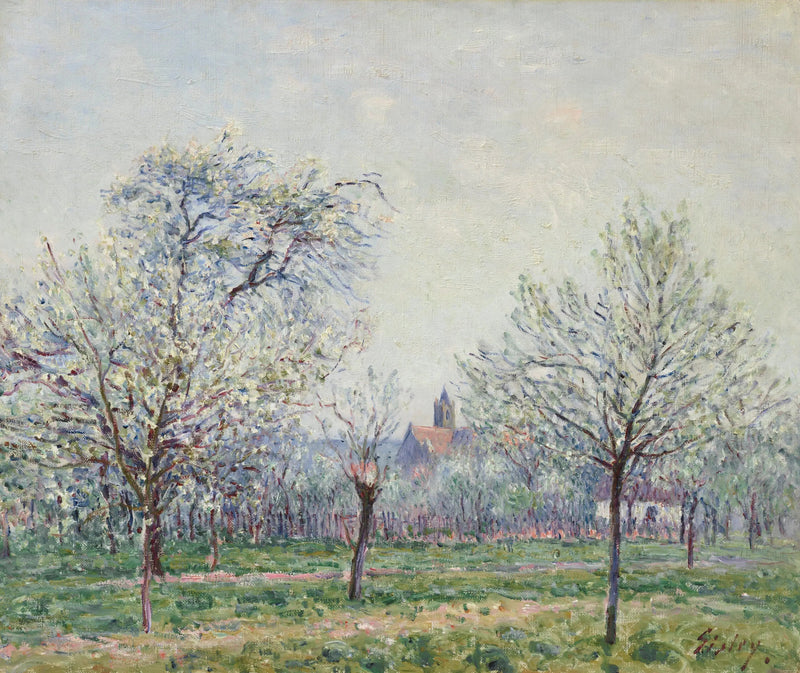 Moret-sur-Loingin hedelmätarha, kevät - Alfred Sisley
