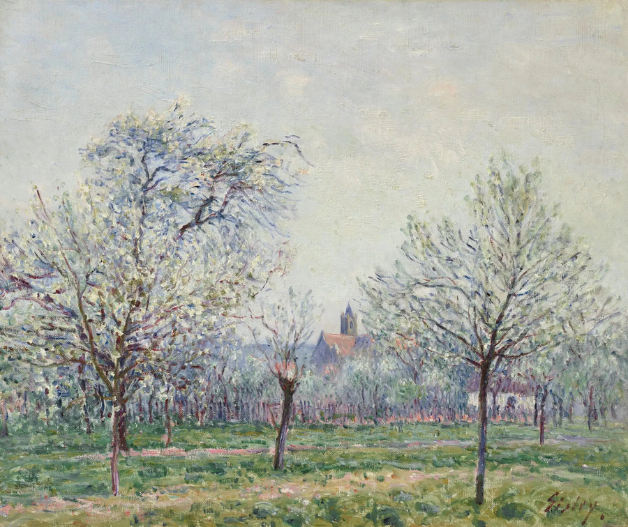 Moret-sur-Loingin hedelmätarha, kevät - Alfred Sisley